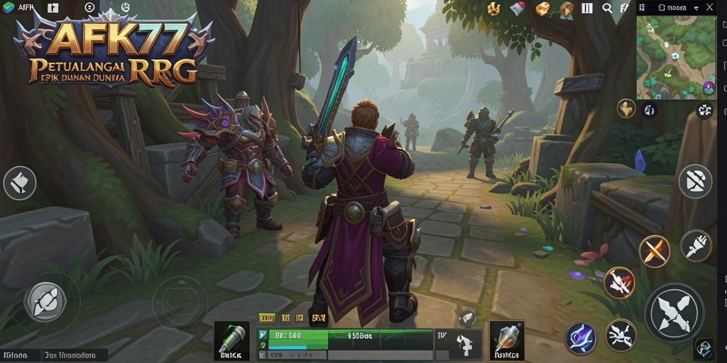 Tampilan antarmuka AFK77 yang menarik dengan elemen RPG.
