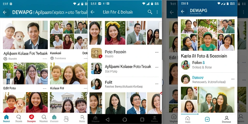 Antarmuka pengguna DEWAPG yang intuitif untuk membuat kolase foto.