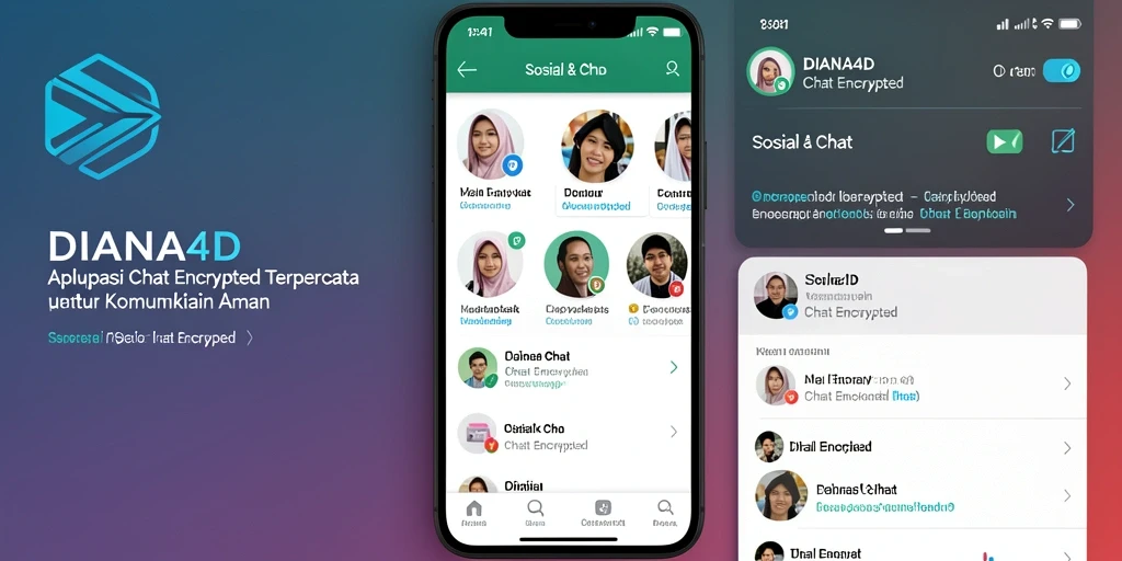 Antarmuka pengguna DIANA4D yang sederhana dan aman untuk Chat Encrypted.