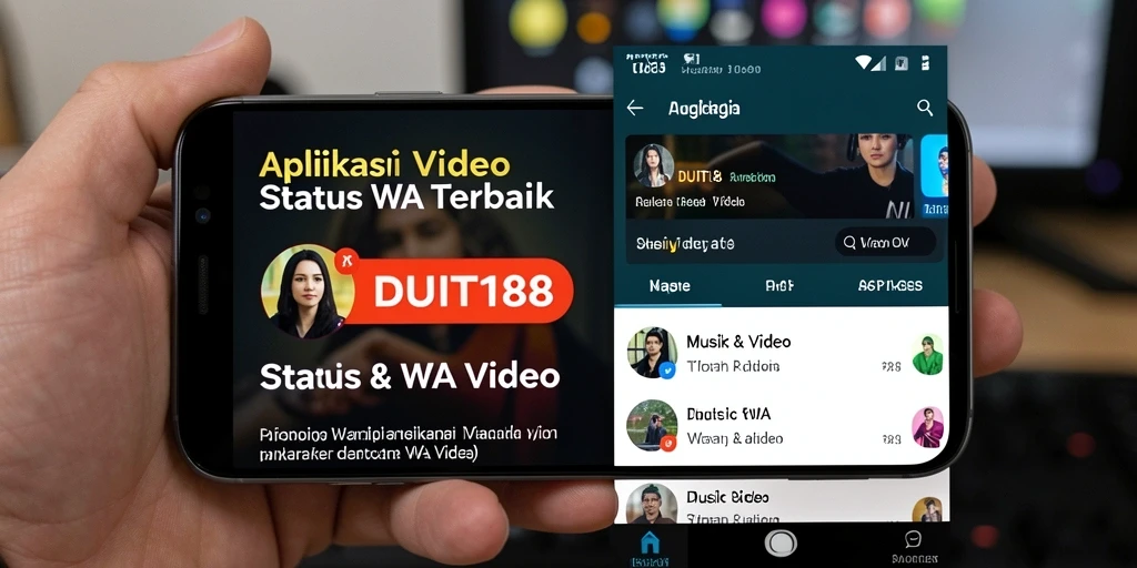 Antarmuka sederhana dari aplikasi DUIT188 untuk Status WA Video.
