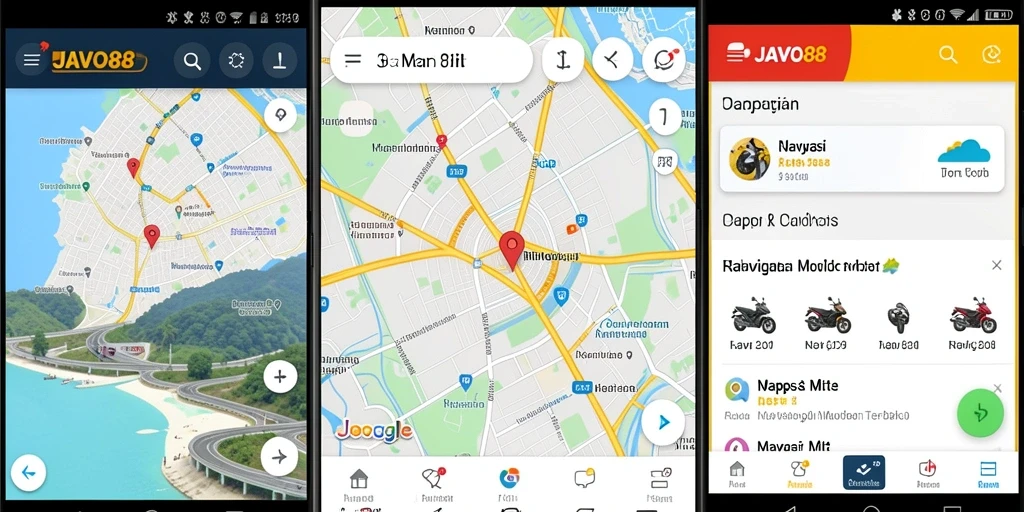 Antarmuka aplikasi JAVO88 untuk navigasi motor yang intuitif.