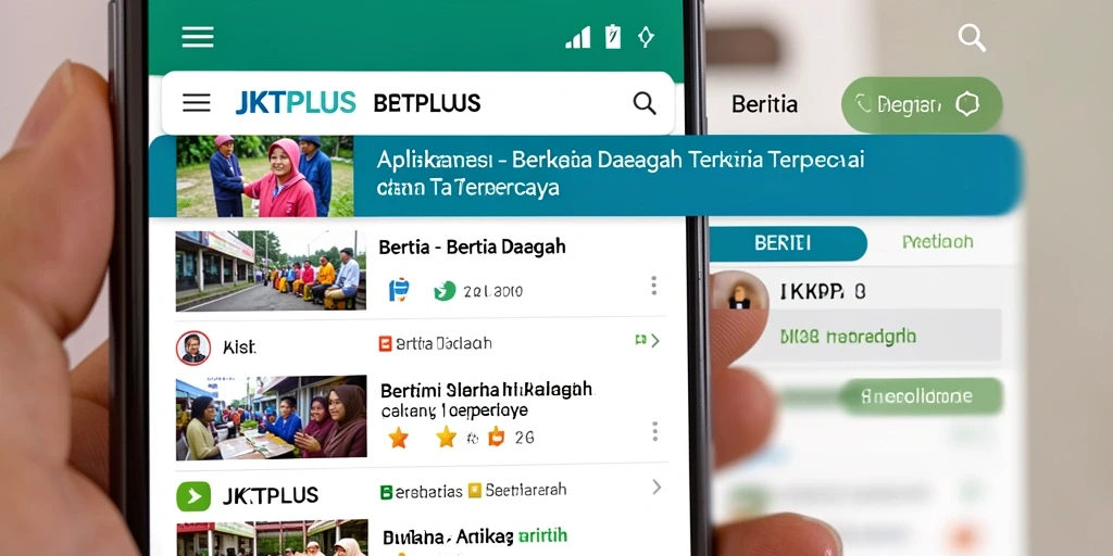 Antarmuka aplikasi JKTPLUS menampilkan berita daerah dengan jelas dan informatif.