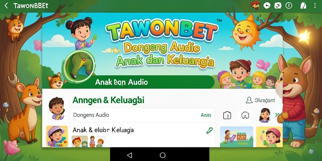 Tampilan antarmuka aplikasi TAWONBET menarik dan ramah anak.