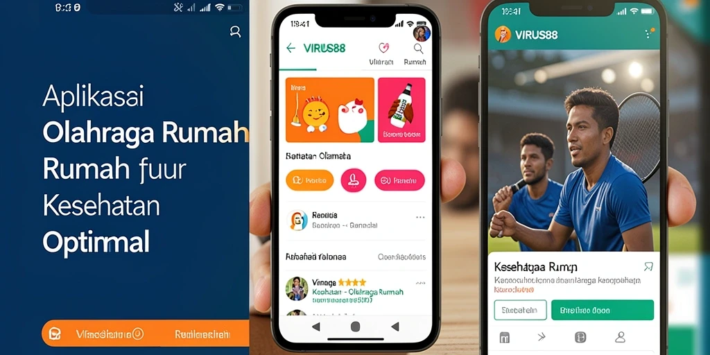 Tampilan antarmuka aplikasi VIRUS88 untuk Olahraga Rumah yang user-friendly.