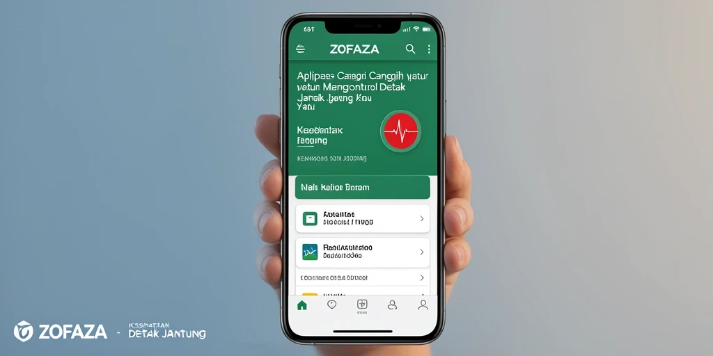 Antarmuka ZOFAZA yang menunjukkan pemantauan detak jantung secara real-time.